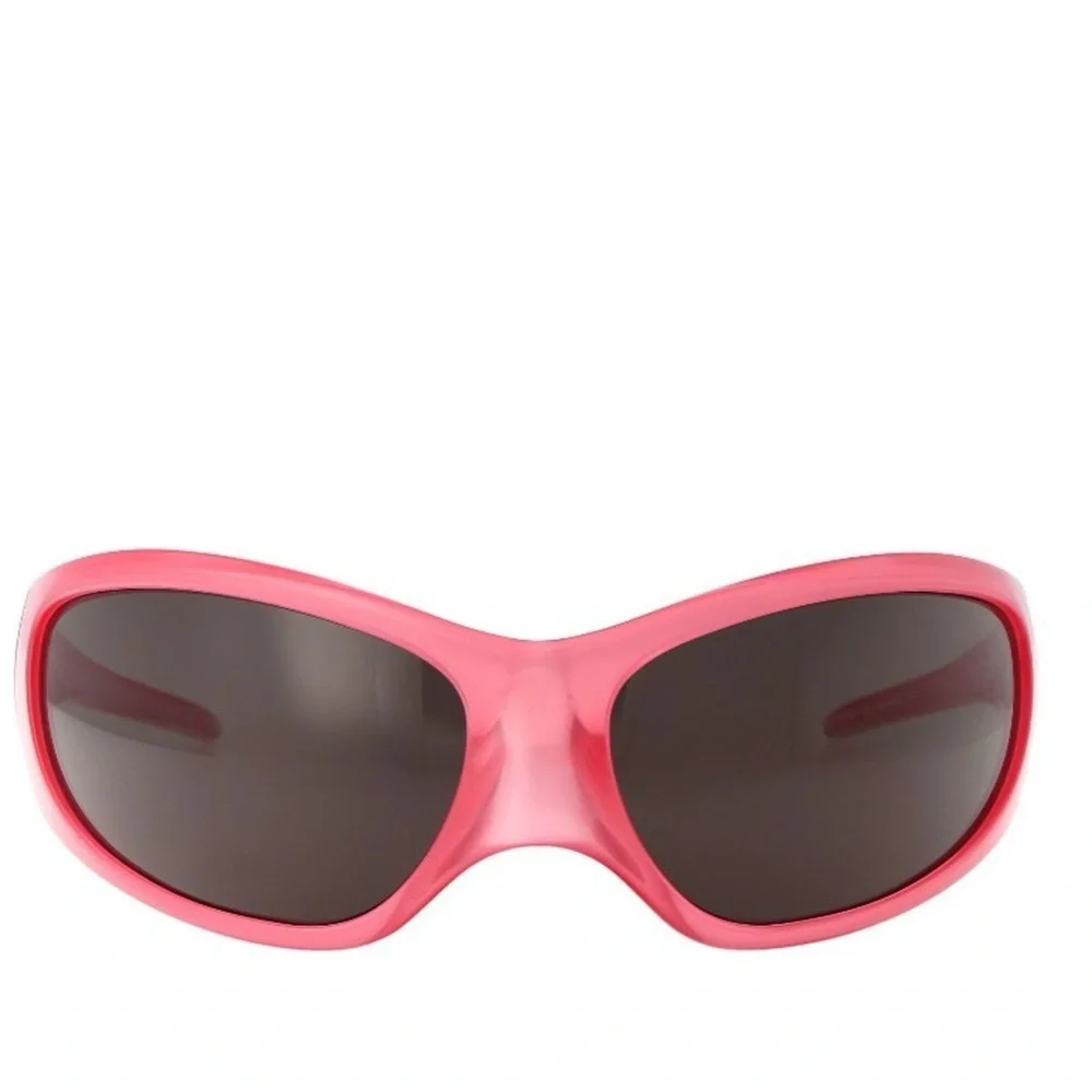 NEW BALENCIAGA OVAL SUNGLASSES BALENCIAGA BB0252S 002 PINK GREY EYEWEAR